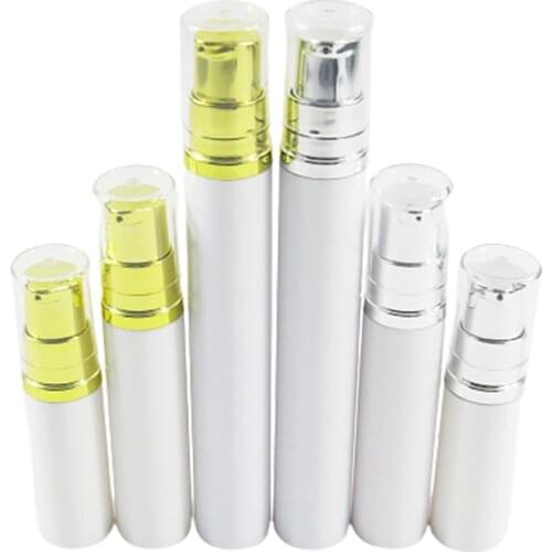 12 X 5ml 10ml 15ml Airless Pump White Bottles Refillable Airless Containers Air Pump Bottles for Cosmetics Foundations, Lotions