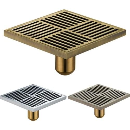 15x15cm Bathroom Brass Anti-blocking Deep Water Floor Drain Large Displacement Water Balcony Sewer Deodorant Floor Drain
