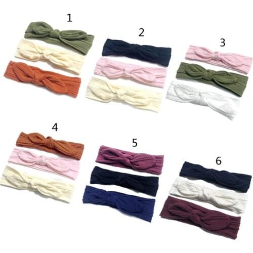 3pcs/lot Cute Bow Baby Headband for Girl Nylon Head Bands Turban Newborn Headwear Hair Accessories Baby Gifts for 0-3 years