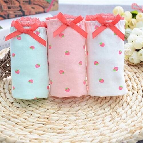 4PCS/Lot Children Cotton Underwear Young Girls Briefs Solid Low Waist Short Briefs Comfortable Ladies Panties TWY-A31-4p