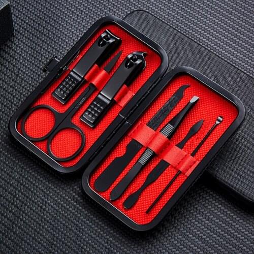 7pcs Stainless Steel Nail Clipper Sets Portable Travel Manicure Trimmer Clippers Cutter Scissors Tool Accessories for Family