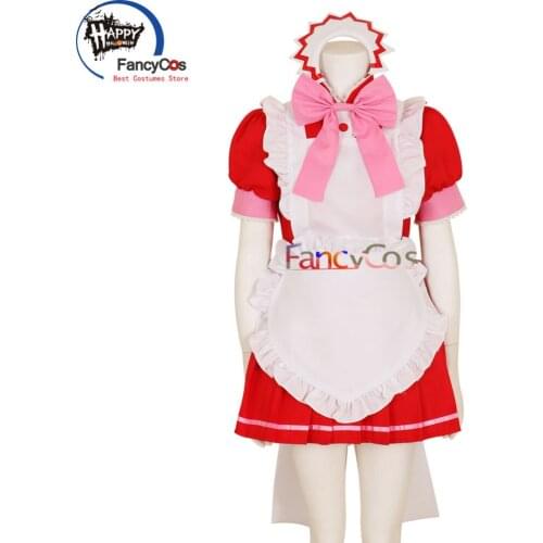 Tokyo Mew Mew Ichigo Momomiya Maid Dress Cosplay Costume White Red Game Japanese Anime Outfit Coffee Lolita Cosplay Costumes