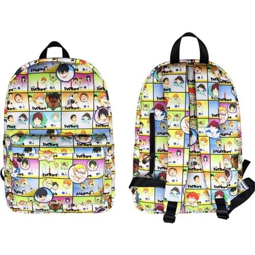 Anime Haikyuu!! Jujutsu Kaisen Cosplay PU School Students Cartoon Backpack Unisex Travel Laptop Bags Rucksack Mochilas Gifts