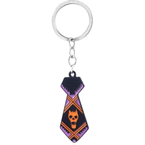 Anime JOJOS Bizarre Adventure Keychain Kira Yoshikage Tie Key Chain for Women Men Car Keyring Jewelry
