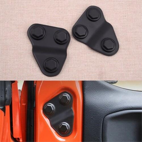 CITALL 2pcs/Set Car Door Screw Protector Cover Trim Fit for Jeep Wrangler JL JLU JT 2018 2019 2020 2021 Matte Black ABS