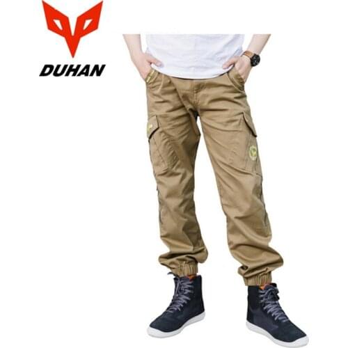 DUHAN Summer Motorcycle Pants Men Moto Motocross Riding Pants Pantalon Multiple pockets Moto Cargo Pants With CE Certification