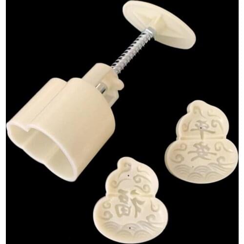 50LB Mooncake Moulds 3D Gourd Shape Pattern Design Hand Pressure Fondants Decorations Cookie Cutters for Kitchen Baking Tools