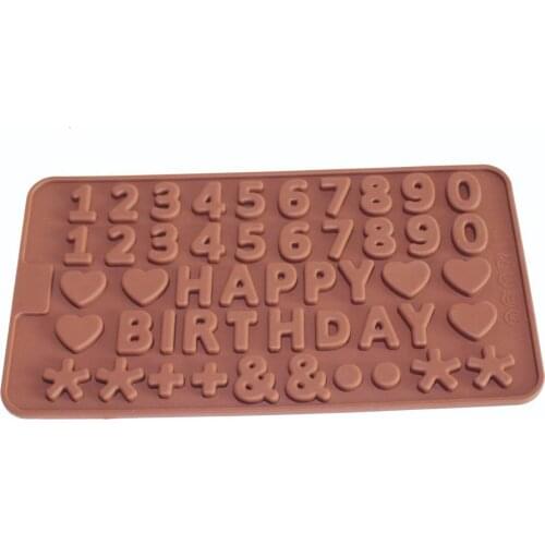 Flexiable Numbers Operators Chocolate Silicone Mold Birthday Cake Decoration