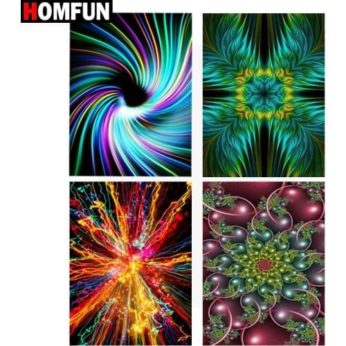 HOMFUN Full Diamond Embroidery "Flower mandala Light" Diamond Painting Cross Stitch Patterns Rhinestone Unfinished Home Decor