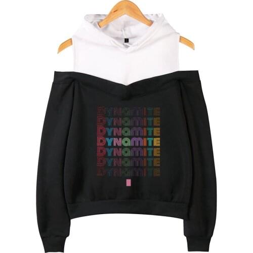K-POP Bangtan Boys Dynamite Sleeveless Hooded Sweatshirt Kpop Hoody K POP Bare Shoulders Hoodies