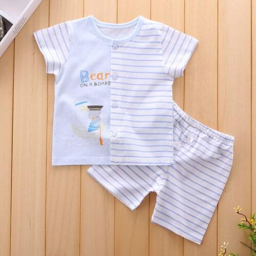 2Pcs Baby Clothing Sets Boys Summer Cotton Cute Aimals Newborn Toddler Clothes Top+Pant Sets Boy Summer Newborn Clothes