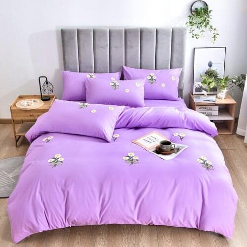 CangGe Sweam Fashion Bedding Set Pure Pattern Simplicity Bed Sheet Daisy Quilt Cover Pillowcase 4pcs For1.5&1.8M