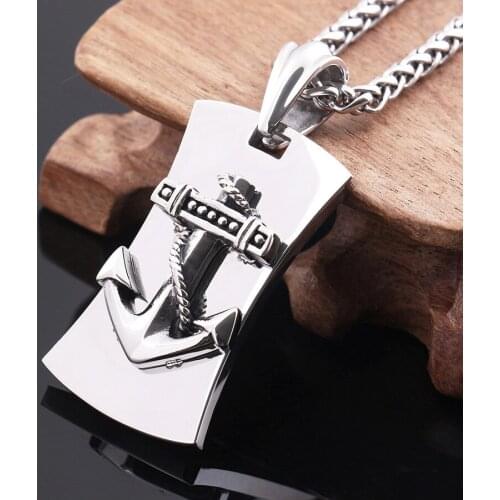 Beautiful Top Quality Anchor Shape Pendants Necklaces 316L Stainless Steel Pendant mens fashion jewelry - Send necklace