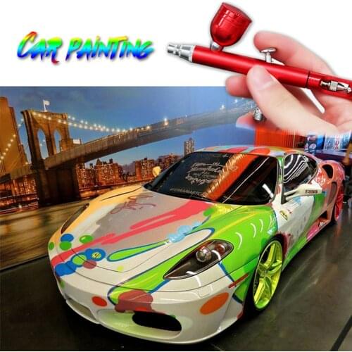 AR130 Dual Action Gravity Feed Spray Gun Kit with Wrench Straw Airbrush Paint Tool for Art Craft Model Paint Spraying Hobby