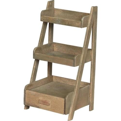 1:12 Scale Dollhouse Miniature Drawer Flower Stand Mini Display Shelf Rack