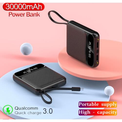 30000mAh mini power bank with external battery and dual USB output power bank for iPhone Android Samsung Android Poverbank