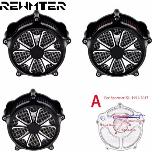 Motorcycle CNC Crafts Air Cleaner Intake Filter Blue/Gray/Red Aluminum For Harley XL Sportster 1991-2016 2017