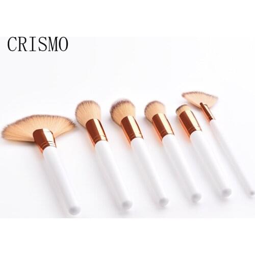 CRISMO 1PC Professional Makeup Brushes Set Powder Blush Foundation Make Up Fan Brushes Cosmetic Sets Whiter Wooden Handle