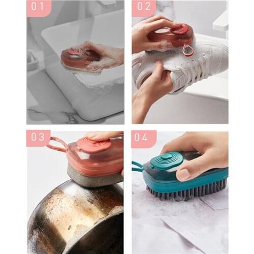 Nordic Style Handle Cleaning Magic Sponge For Dishwashing Kitchen New Bathroom Tile Bath Sponge Brush Rust Clean Eraser Sponge