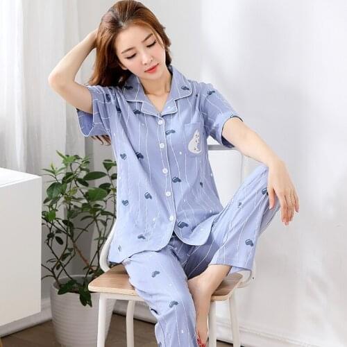 Pajamas Women Sleepwear Summer Shorts Pyjamas Cotton Soft Breathable Pijamas Fashion Homewear Women Love Print Sleepwear