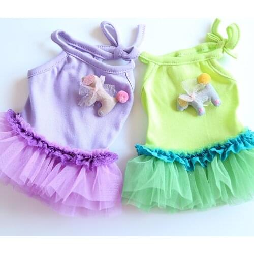 Vestido Cats Dress For Pet Dog Dress Summer Lace Puppy Disfraz Perro for Small Dogs Dresses Clothes for Pet Pink Blue