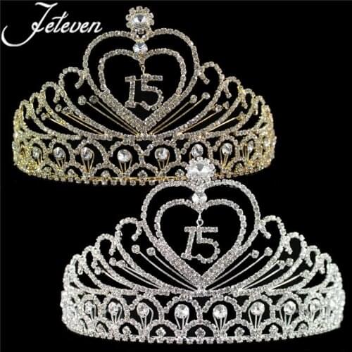 Princess rhinestone hair accessories queen queen 15th birthday wedding anniversary graduation prom headdress bride headband
