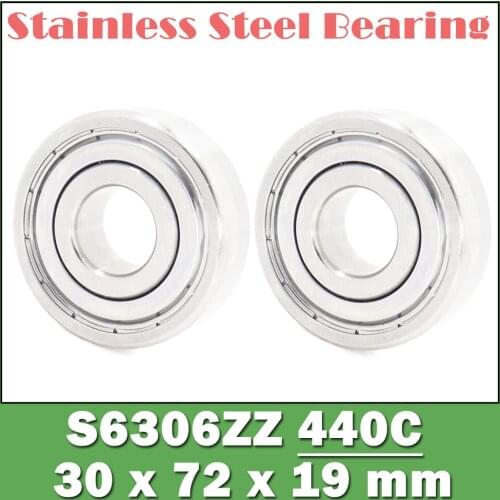 S6306ZZ Bearing 30*72*19 mm ( 2PCS ) ABEC-1 S6306 Z ZZ S 6306 440C Stainless Steel S6306Z Ball Bearings