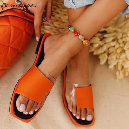 Summer Womens Slippers Flat Casual Beach Slides Ladies Open-Toe Sandals Females Color Matching Outdoor Shoes Ladies Footwear