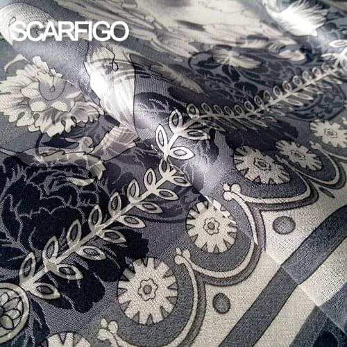 SCARFIGO 80*80CM 2021 New Fashion Silk Square Scarf For Women Soft Neckerchief Hijab Headscarf Аксессуары для сумок
