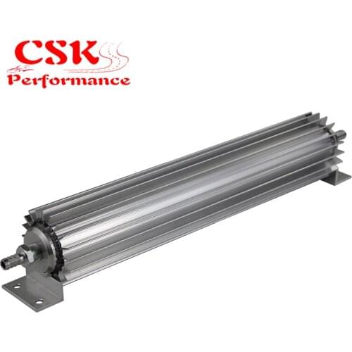 Universal 15'' Aluminum Single Pass Finned Transmission Oil Cooler W/Fittings