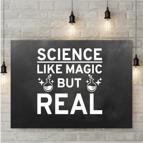 Science LIke Magic But Real Quote Wall Murals Wall Decal for Living Room School Classroom Arts Decoration Vinyl Removable CX740