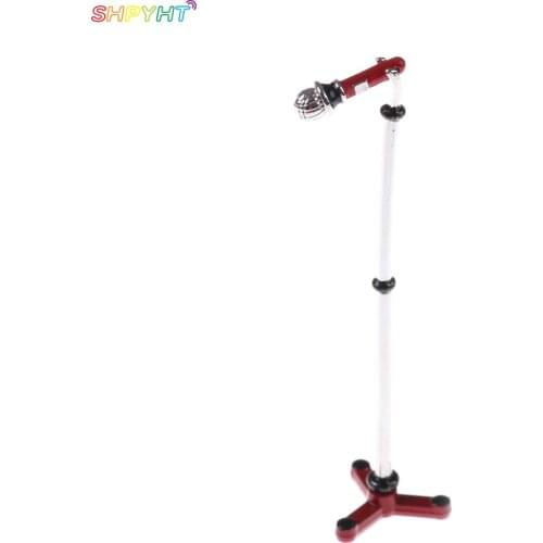 High QualityNew Arrival 1Set Cute Mini Metal Microphone Model 1:12 Doll House Dollhouse Miniature Furniture Accessories