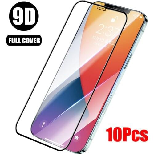 10Pcs 3D Full Cover Tempered Glass for iPhone XR X XS 12 12 Pro Max 12 mini Screen Protector Film On iPhone 8 7 6 6sPlus SE 2020