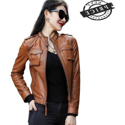 100% Spring Autumn Natural Sheepskin Coat Female Streetwear Real Womens Leather Jacket Genuine Leather Jacket Women 12a5
