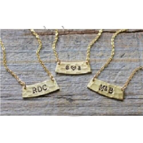 Personalized Memorial Necklace name or words Hammered Bar Necklace Engraved Necklace Gift for Mom, Mommy girl friend N298