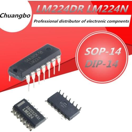 10pcs/lot LM224 LM224N DIP-14 LM224DR SOP-14 Amplifiers IC spot