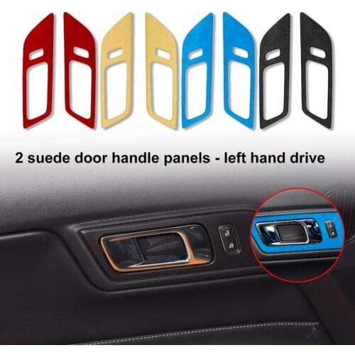 Strong Sticky 2Pcs Practical Styling Suede Leather Inner Door Handle Panel Sticker Soft Panel Frame Decorative