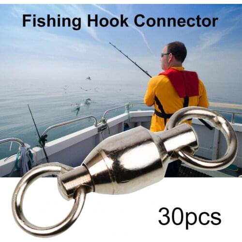 30Pcs 1/2/4/6# Japan Fishing Swivel Rings Simple Stainless Steel Fishing Hook Connector Fishing Accessories