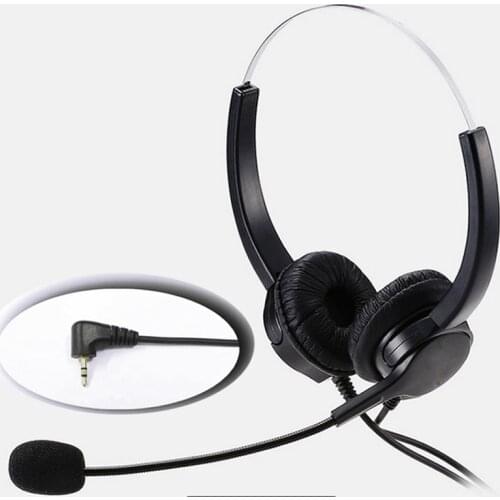 5pcs 2.5mm Lightweight Headphone with MIC microphone call center headset anti-noise earphone for Panasonic Phones home office