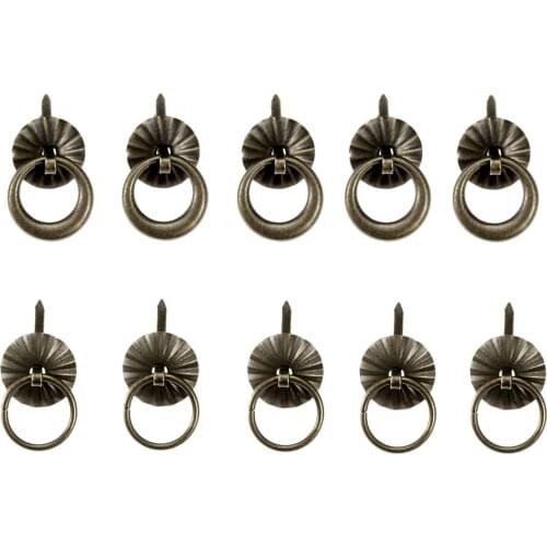 5Pcs Antique Bronze Vintage Cabinet Knobs and Handles Furniture Knobs Kitchen Drawer Cupboard Ring Pull Handles Furniture Parts