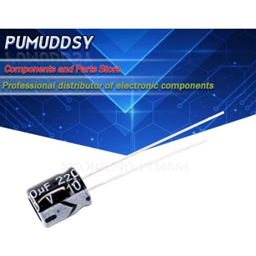 50PCS Higt quality 10V220UF 6*7mm 220UF 10V 6*7 Electrolytic capacitor