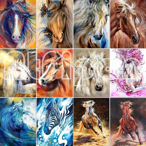 5D Diamond Painting Horse Animal Diamond Embroidery Full Square Diamond Wall Painting Mosaic Wall Painting Home Decoration