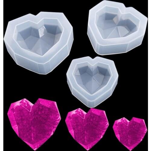 Diamond Loving Heart Silicone Mold Silicon Resin Mold Fondant Cake Decorating Tools