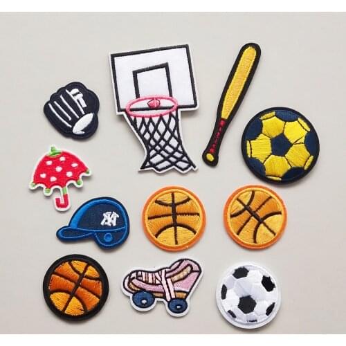 Basketball Embroidery Iron On Patches Border Sports Series Badge for Clothes backpack Patch Stickers Applique CX231-240