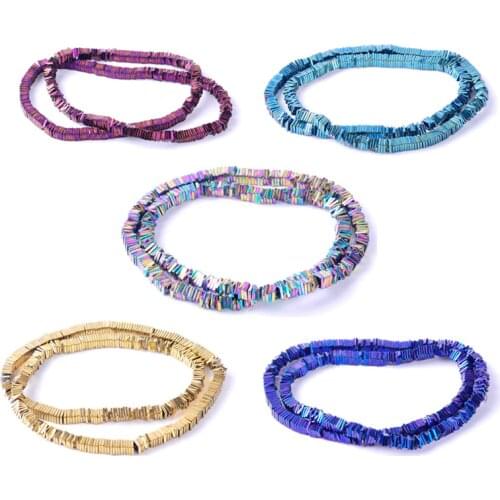 Good quality Natural Stone Hematite Beads Bright Square shape loose spacer beads for DIY Necklace Bracelet Jewelry Making Access