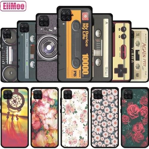 EiiMoo Silicone Phone Case For Samsung Galaxy A12 5G Fashion Cute Cartoon Pattern For Samsung Galaxy M12 5G TPUThin Black Cover