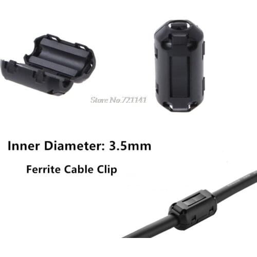 3.5mm Ferrite Core Cord Ring Choke Bead RFI EMI Noise Suppressor Filter for Power Cord USB Cable Antenna Audio Cable Dropship
