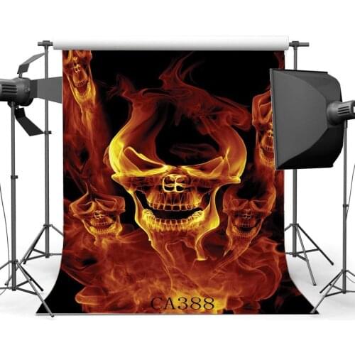 Photography Backgrounds Halloween Horror Night Halloween Fire Specter Skulls
