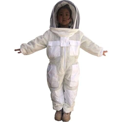1Set Beekeeping Suit Children Bee Clothes White Breathable Three-layer Mesh Beekeeper Equiment For Beekeeping Tools Farm