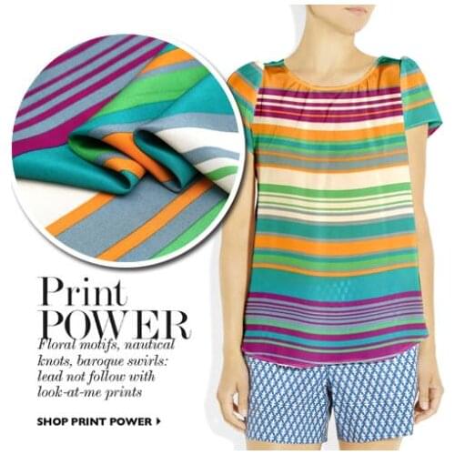 LEO&LIN Rainbow Colored Crepe De Chine Beautiful 100% Silk Boutique Fabric Colorful 50cm